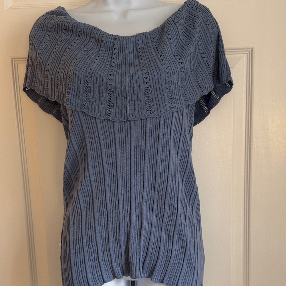 Cullen Lilac blue  Knit Off-Shoulder Top. Super soft. BNWT Size Medium